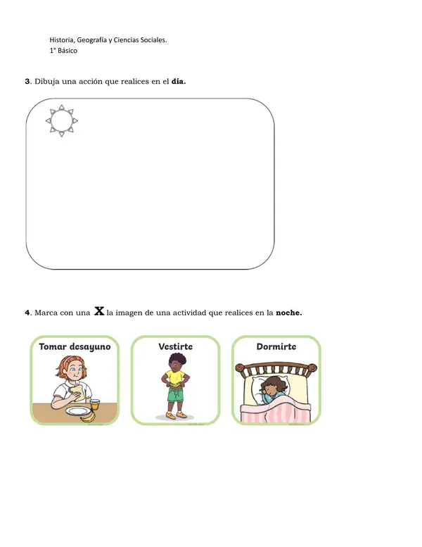 Prueba Unidad 1 historia 1° básico