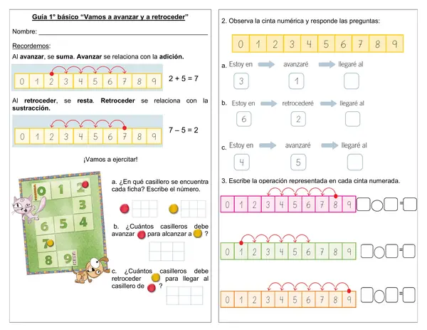 Guía 1° básico "Vamos a avanzar y a retroceder"
