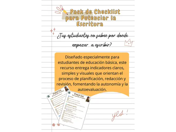 ✏️ Pack de Checklist para Potenciar la Escritura en Educación Básica