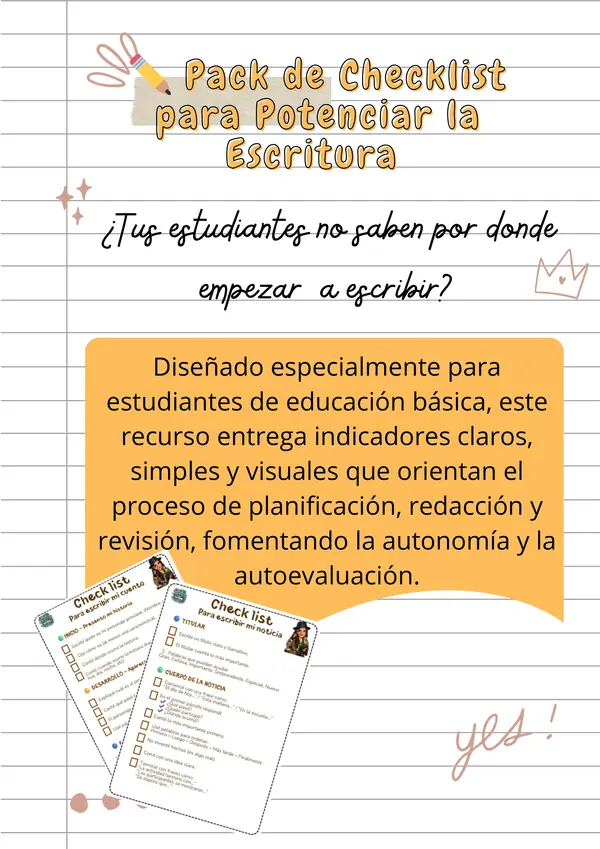 ✏️ Pack de Checklist para Potenciar la Escritura en Educación Básica