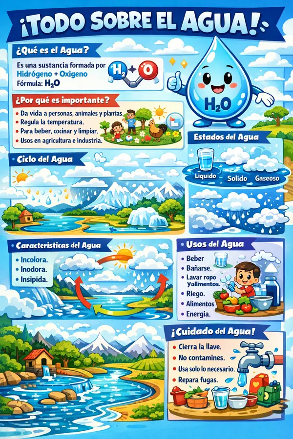 Cartel Educativo Todo sobre el agua