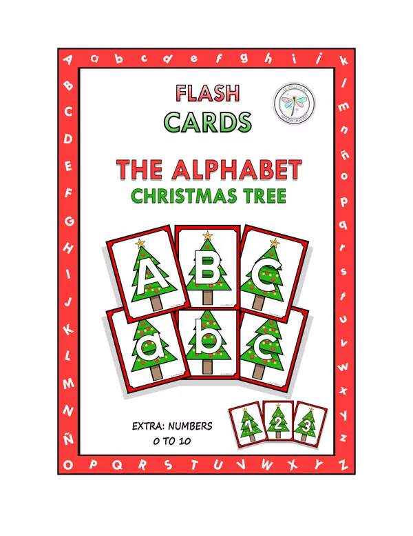 Flash Cards The Alphabet Christmas Tree Tarjetas El Abecedario Navidad