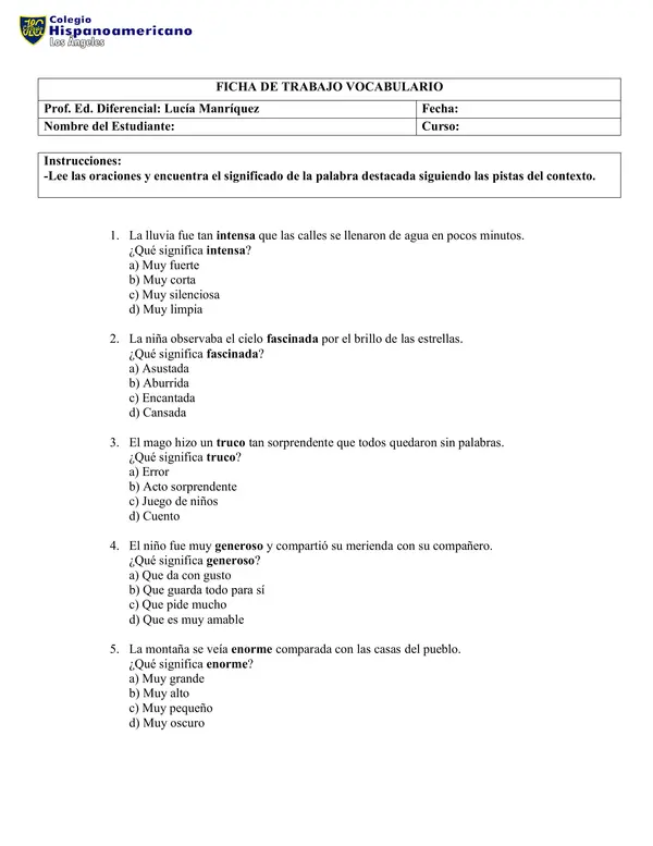 VOCABULARIO