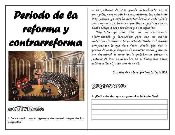 Guía de trabajo - Periodo de reforma y contrarreforma