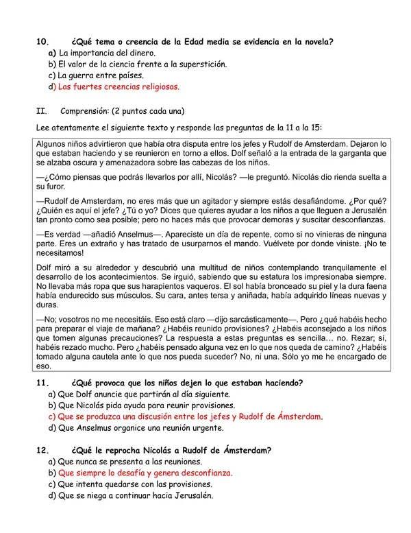 Prueba de lectura "Cruzada en jeans"