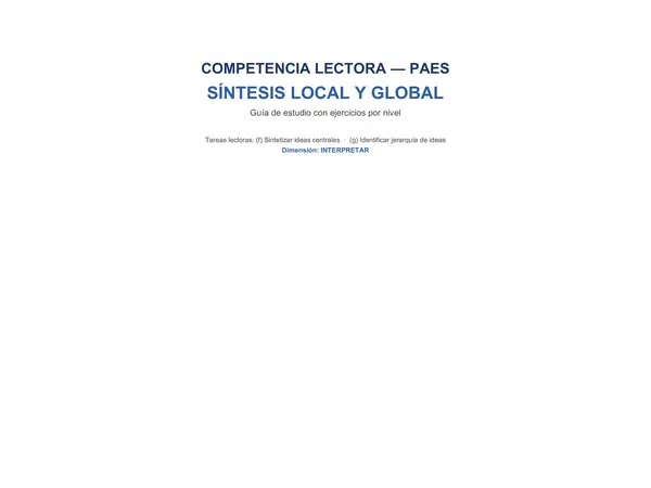Ejercicios de síntesis PAES