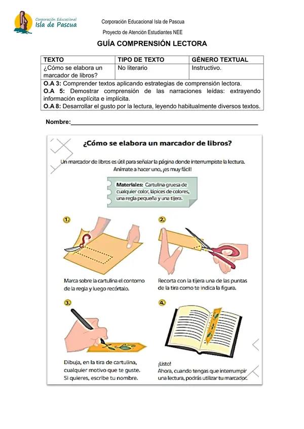 Guía comprensión lectora