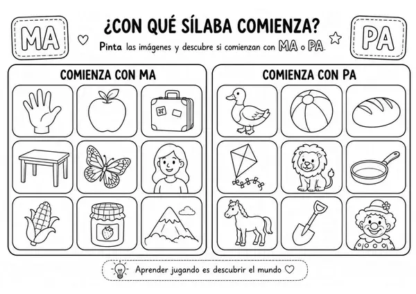 silaba inicial MA-PA