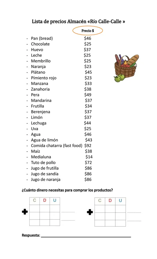 Lista de compras almacén