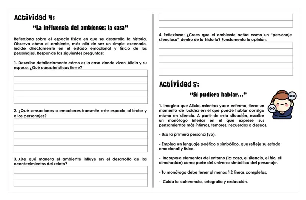 Guía de trabajo - Participación de los personajes en el desarrollo de los acontecimientos