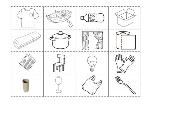 Trabajo tipos de materiales 1° básico 