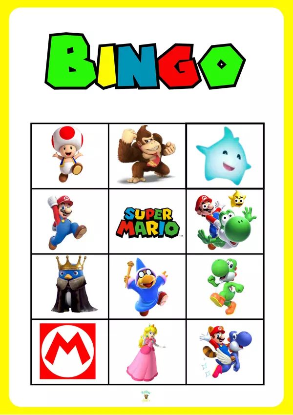Bingo Mario Bros + Bingo estaciones colorido