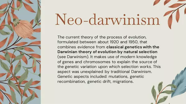 PPT Neo-Darwinism and Speciation