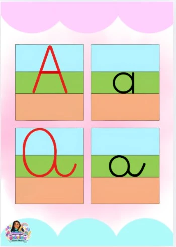 Abecedario escrito en sus cuatro formas