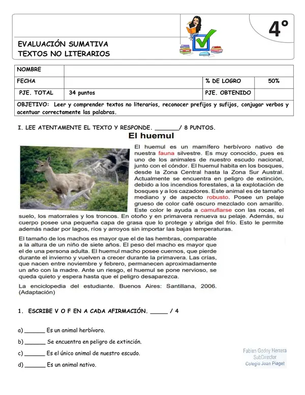 Evaluación textos no literarios