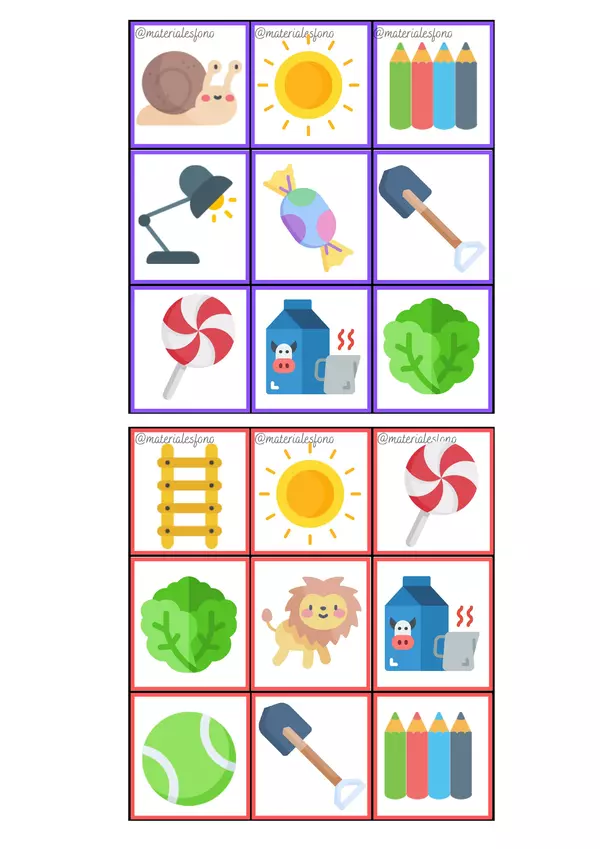 Bingo y memo "L"