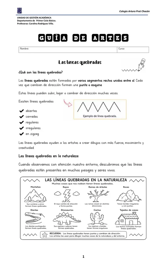 Lineas quebradas segundo bassico artes