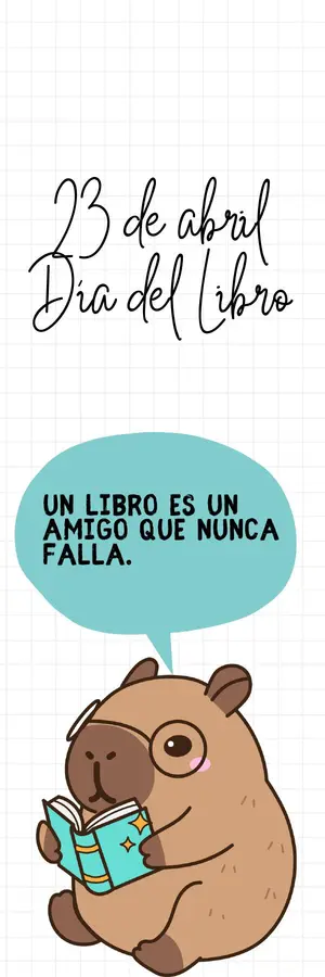 Marcapáginas Capibara Día del Libro