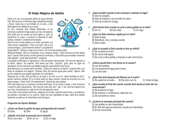 Cuento del ciclo del agua