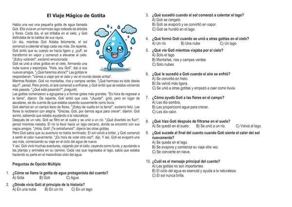 Cuento del ciclo del agua