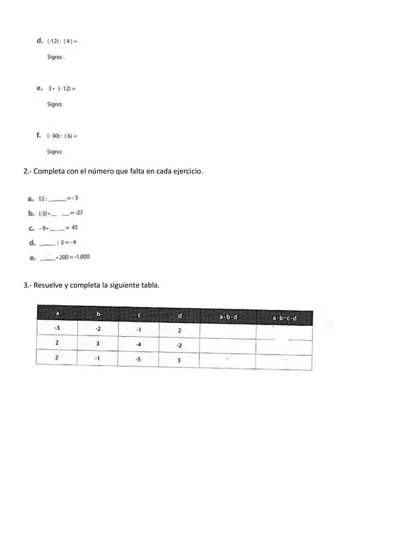 Números Enteros Multiplicación Y División Profe Social