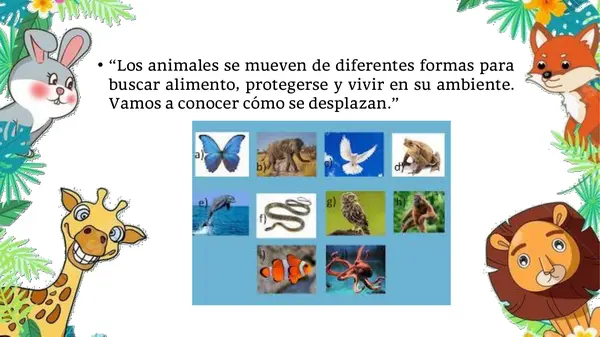 animales segun su desplazamiento
