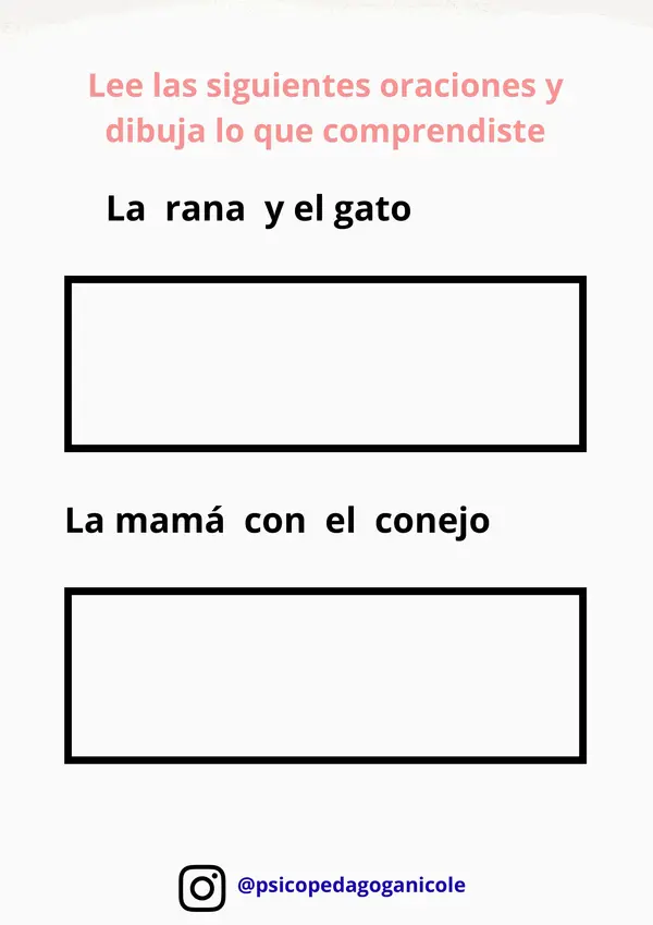 Lectura y comprensión de oraciones simples con artículos definidos