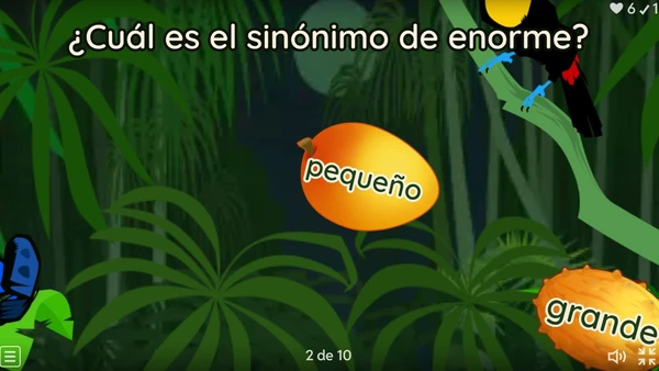 Actividad interactiva de sinónimos