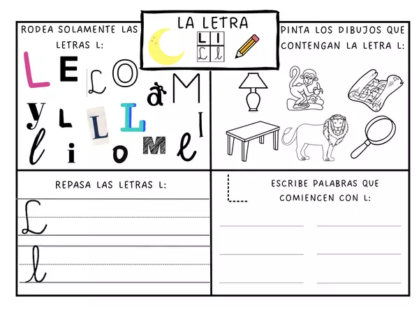 Ficha de la letra L