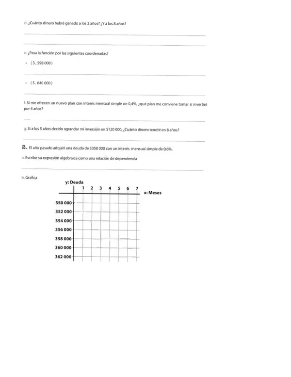 Relacionar las funciones y el concepto de interés simple.