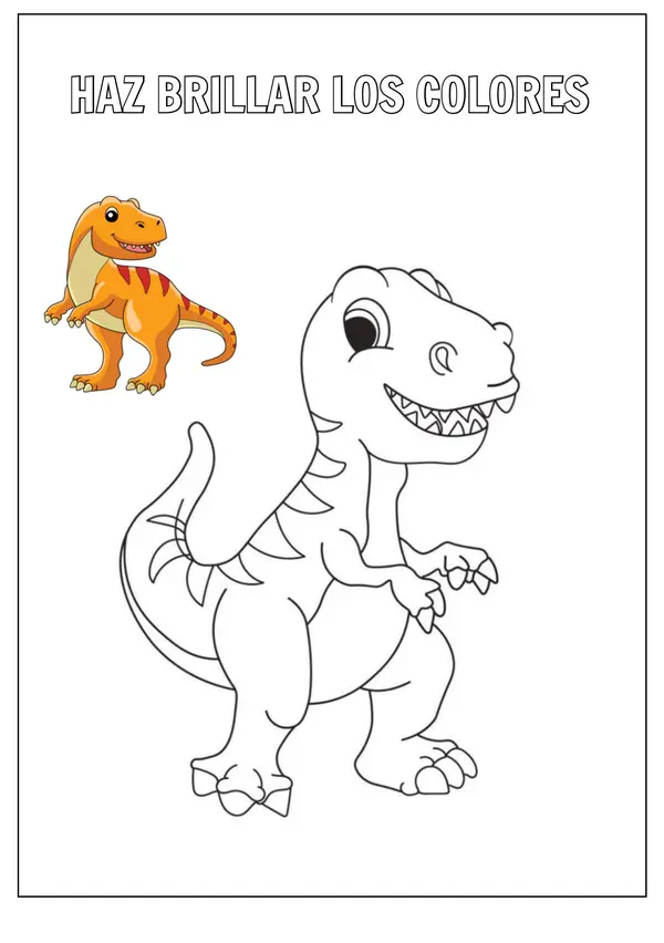 Mini libro de dinosaurio  para colorear 