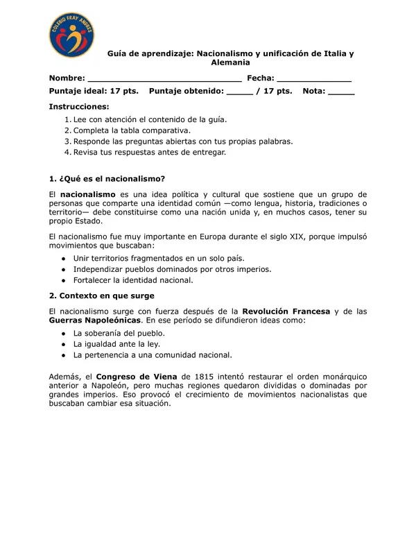 UNIFICACIÓN ITALIANA Y ALEMANA