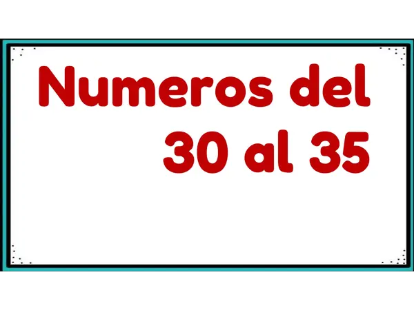 Números del 30 al 35 (tablero posicional)