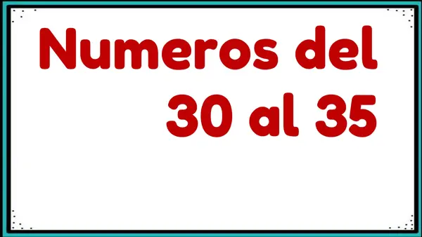 Números del 30 al 35 (tablero posicional)
