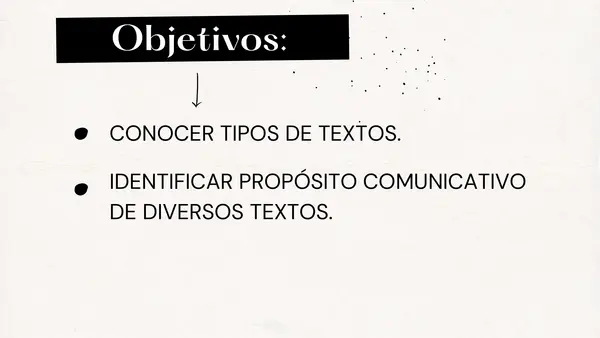 PPT breve sobre tipos de texto y propósito comunicativo