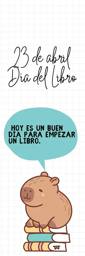 Marcapáginas Capibara Día del Libro