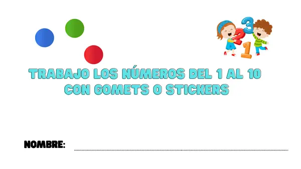 Números del 1 al 10 con gomets