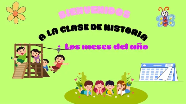 Presentación PPT Clase de historia "Los meses del año" Primero Básico
