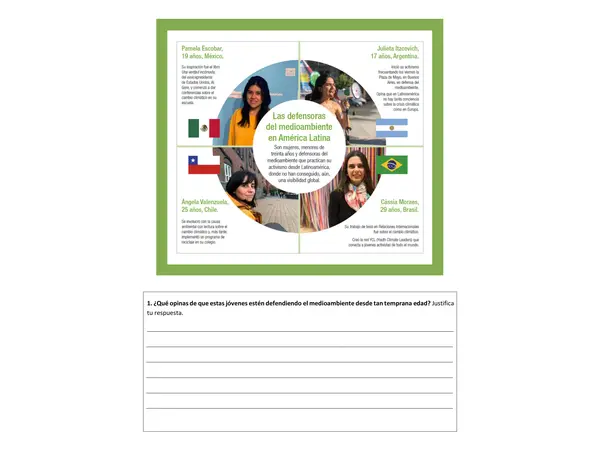 Comprensión lectora: Infografía - Jóvenes activistas por el medioambiente