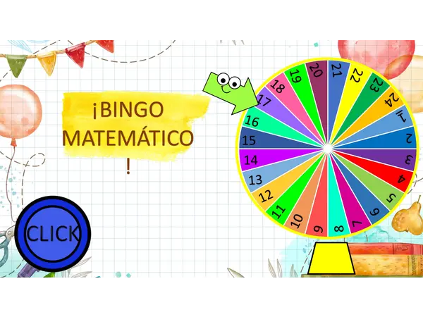Bingo matemática de área y perímetro del círculo. 