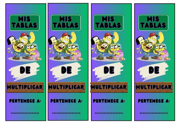 TABLAS DE MULTIPLICAR - LOS VECINOS GREEN
