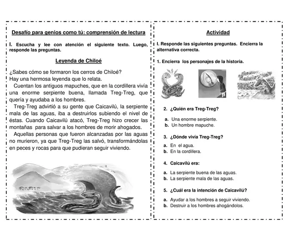 Comprensión lectora Leyenda 3° básico.