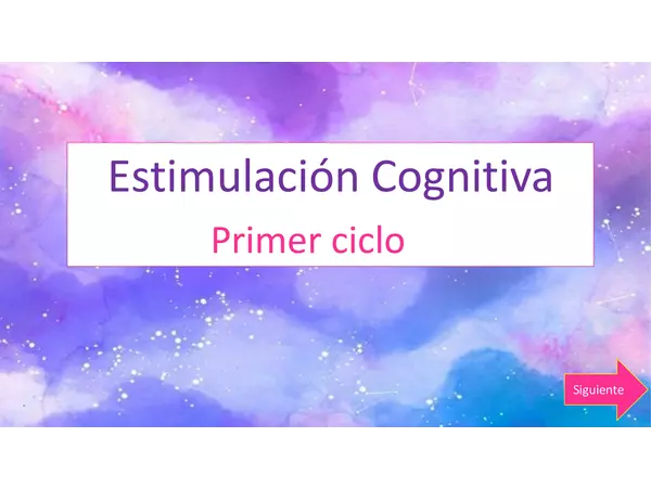 Ppt estimulación cognitiva Primer ciclo 