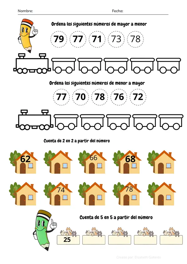 Actividad de los números del 0 al 79