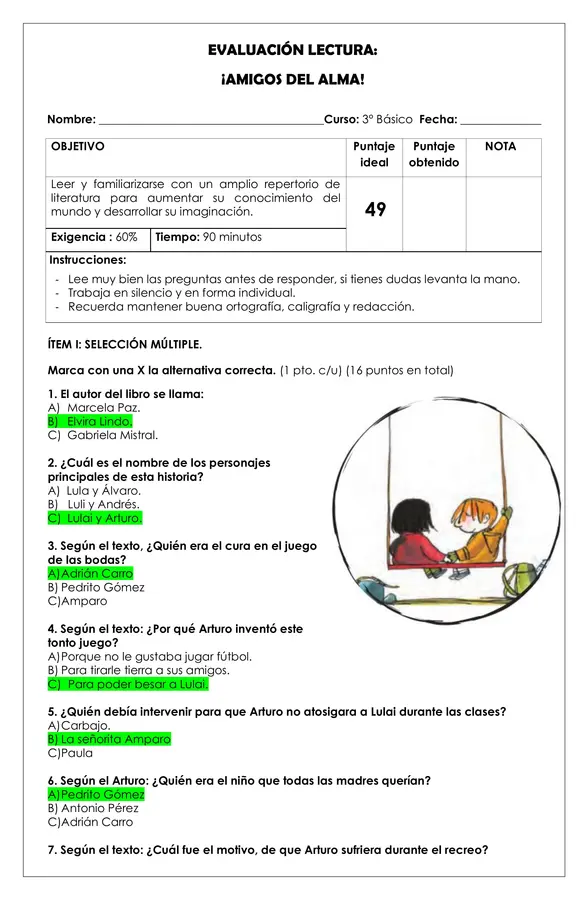 Prueba Lectura - Amigos del alma