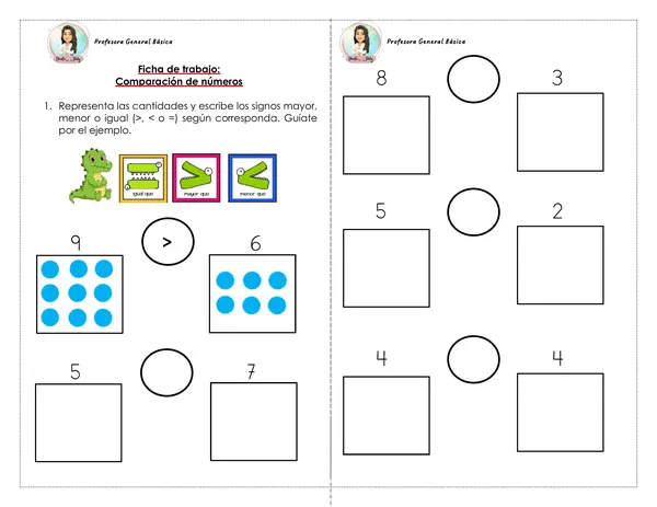 Guía comparación de números