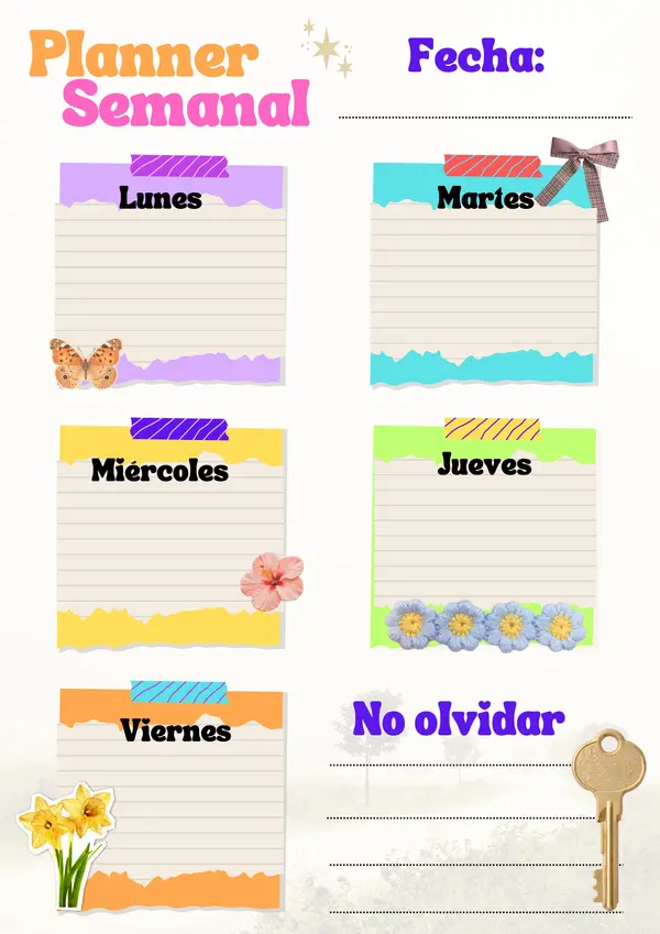 Planificador Semanal: ¡Organiza tu semana con estilo!