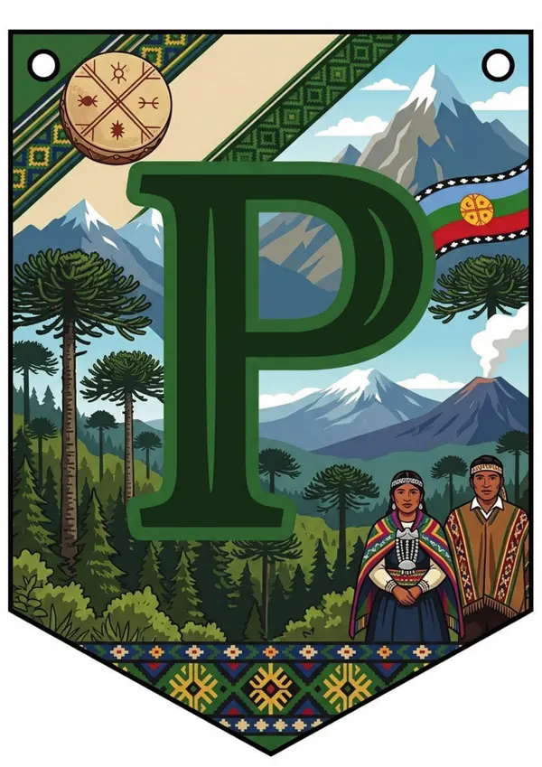 Banderines de letras de Pueblos Originarios de Chile | Decoración educativa 