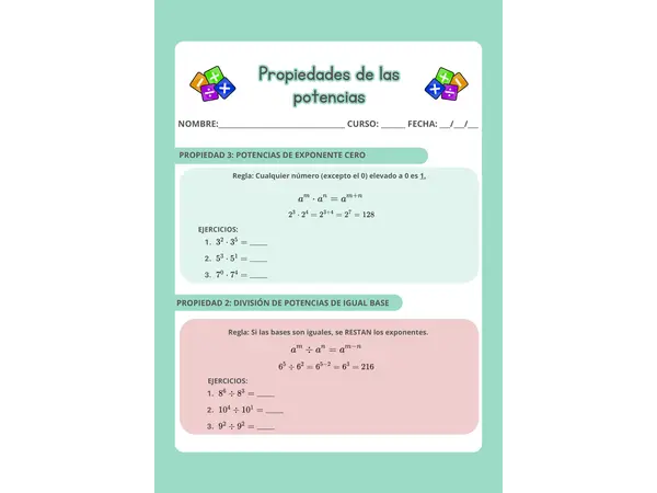 Guia de repaso propiedades de potencias 