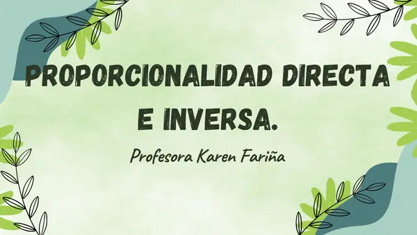 Proporcionalidad directa e inversa 